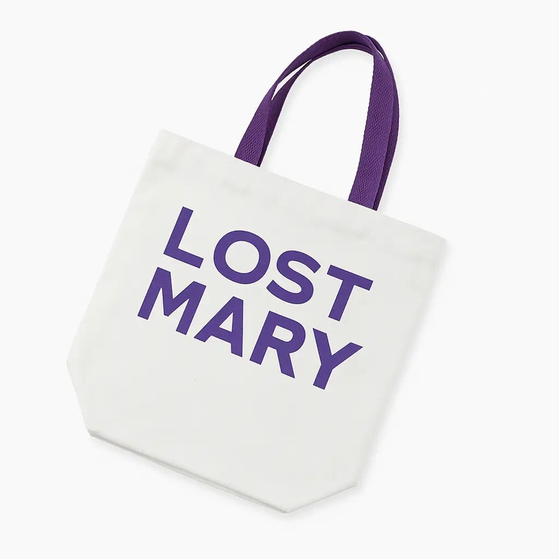 Lost Mary Canvas Tote Bag|White