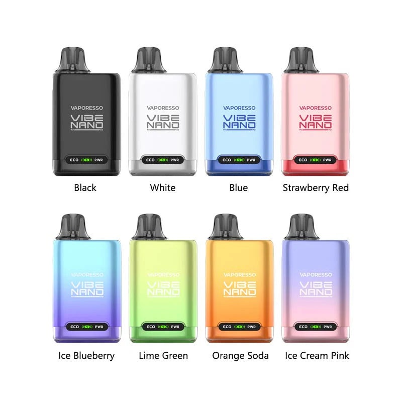 Vaporesso Vibe NANO Pod Kit|Black|White|Blue|Lime Green|Orange Soda|Ice Blueberry|Ice Cream Pink|Strawberry Red
