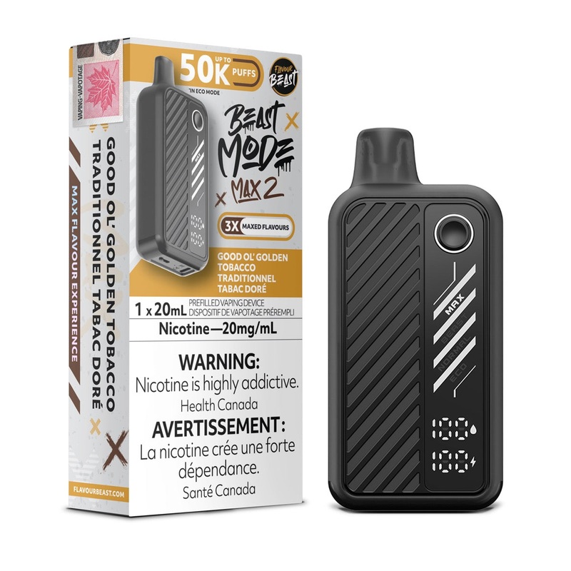 Good Ol’ Golden Tobacco Flavour Beast Beast Mode Max 2 50K Disposable Vape