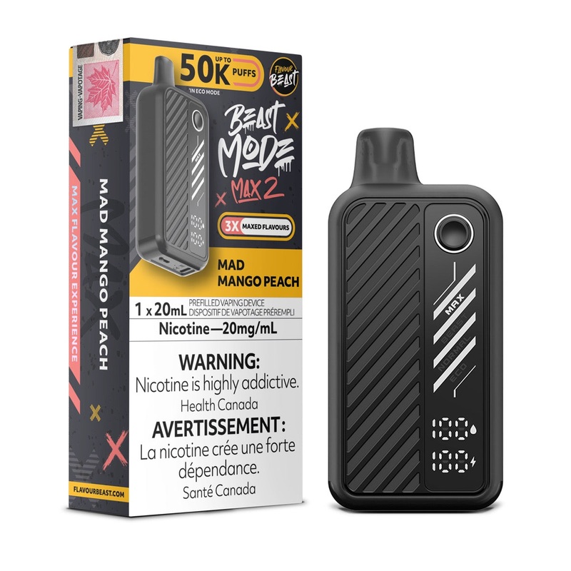 Mad Mango Peach Flavour Beast Beast Mode Max 2 50K Disposable Vape