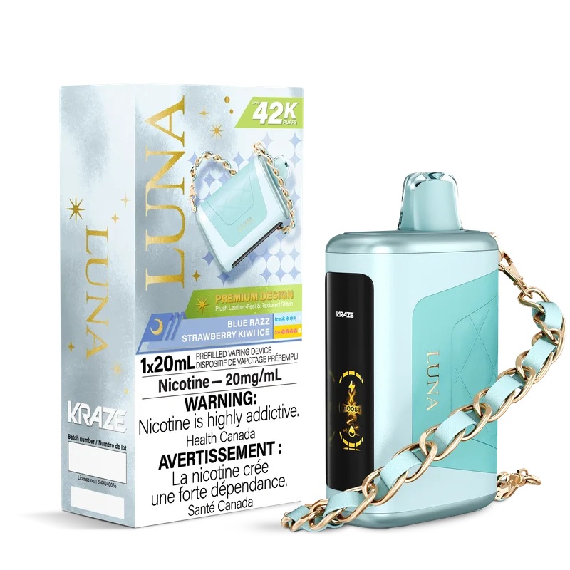 Blue Razz Strawberry Kiwi Ice Kraze Luna 42K Disposable Vape