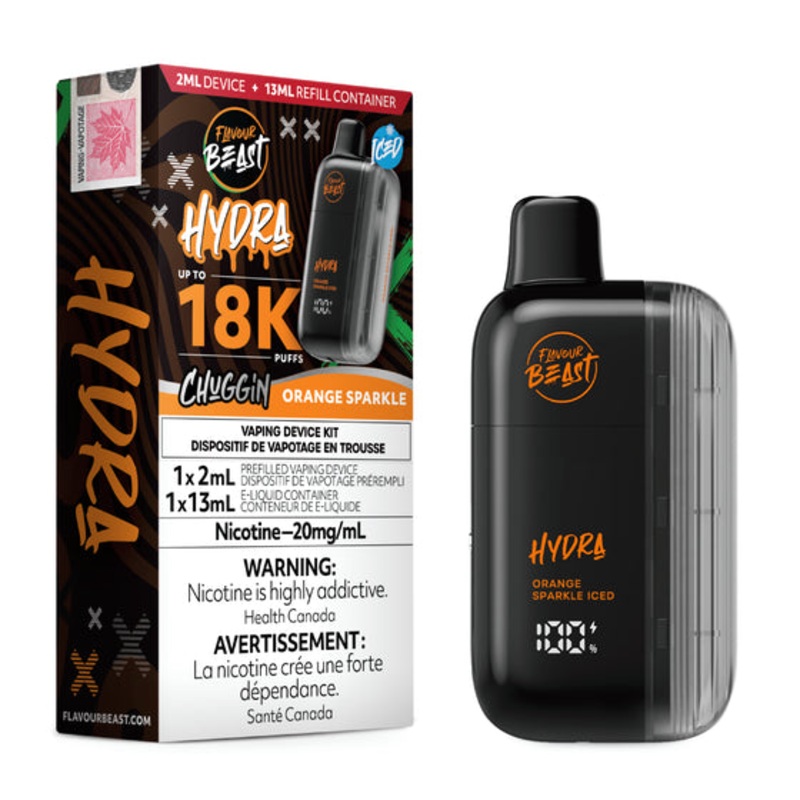 Chuggin’ Orange Sparkle Iced Flavour Beast Hydra 18K Disposable Vape