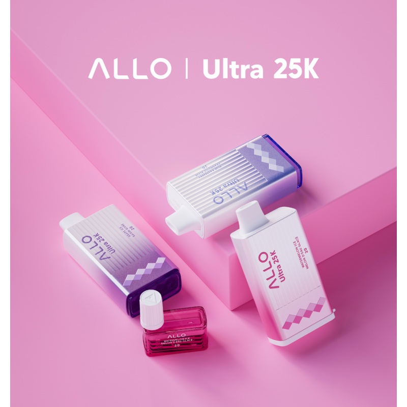 Allo Ultra 25K Puffs|Blue Raspberry|Blue Raspberry Lemon|Banana Ice|Fuji Apple Ice|Grape Ice|Juicy Mango|Lemon Lime Cranberry|Peach|Pineapple Ice|Spearmint|Pomegranate Ice|Strawberry Banana|Strawberry Kiwi|Watermelon Ice