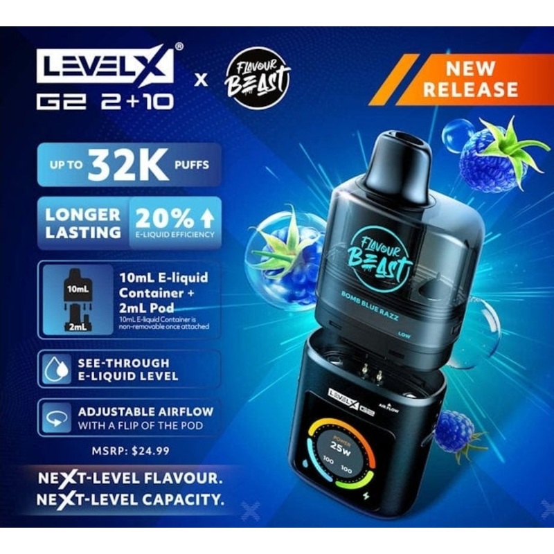 Flavor Beast LEVEL X G2 2+10 POD – 32K