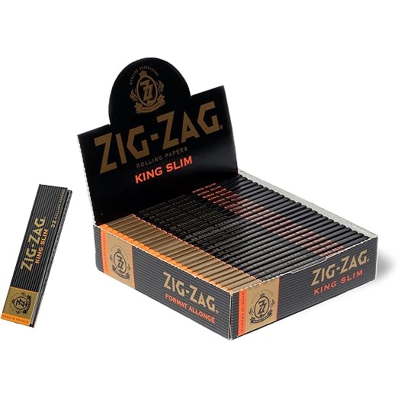 Zig Zag Rolling Papers King Slim Size – Black
