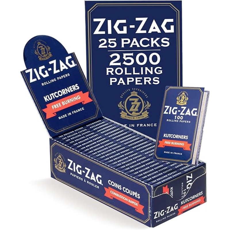 Zig Zag Rolling Papers Kut corners Single Wide – Free Burning (Blue)