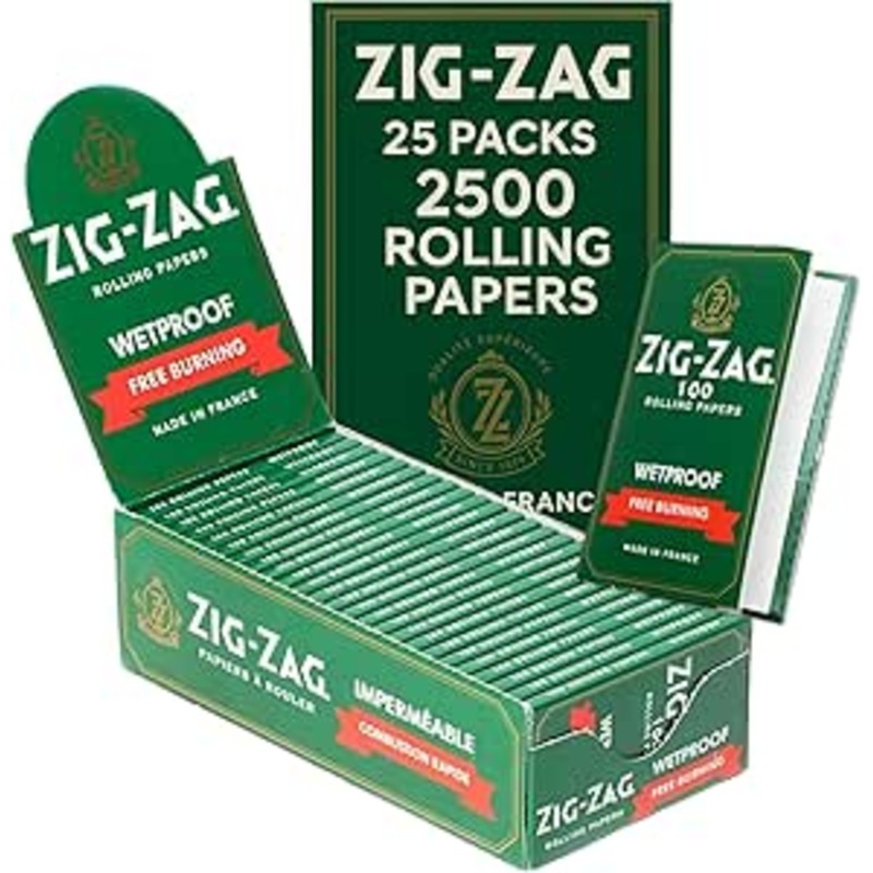 Zig Zag Rolling Papers Kut corners Single Wide – Wetproof (Green)