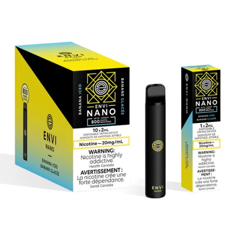 Envi Nano 800 Puffs|Banana Iced – 20mg|Blue Razz – 20mg|Grape Raspberry Peach Iced – 20mg|Lychee Watermelon Strawberry Iced – 20mg|Mango Peach Watermelon – 20mg