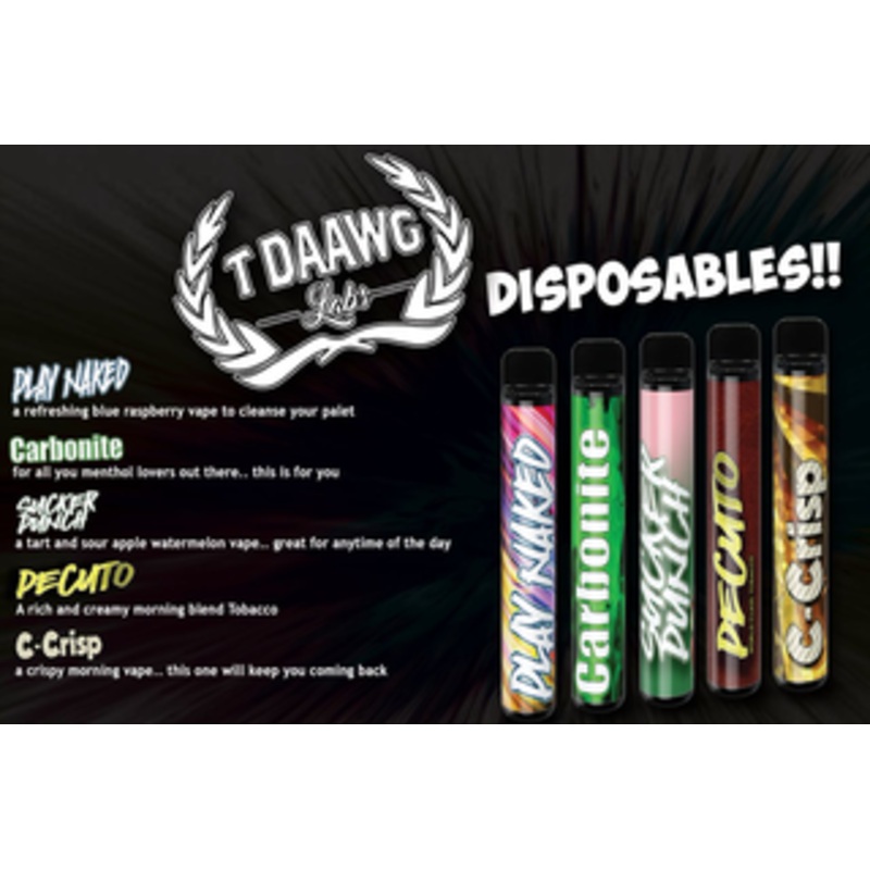 TDaawg Disposables|C-Crisp|Play Naked|Sucker Punch|Carbonite|2%|4%