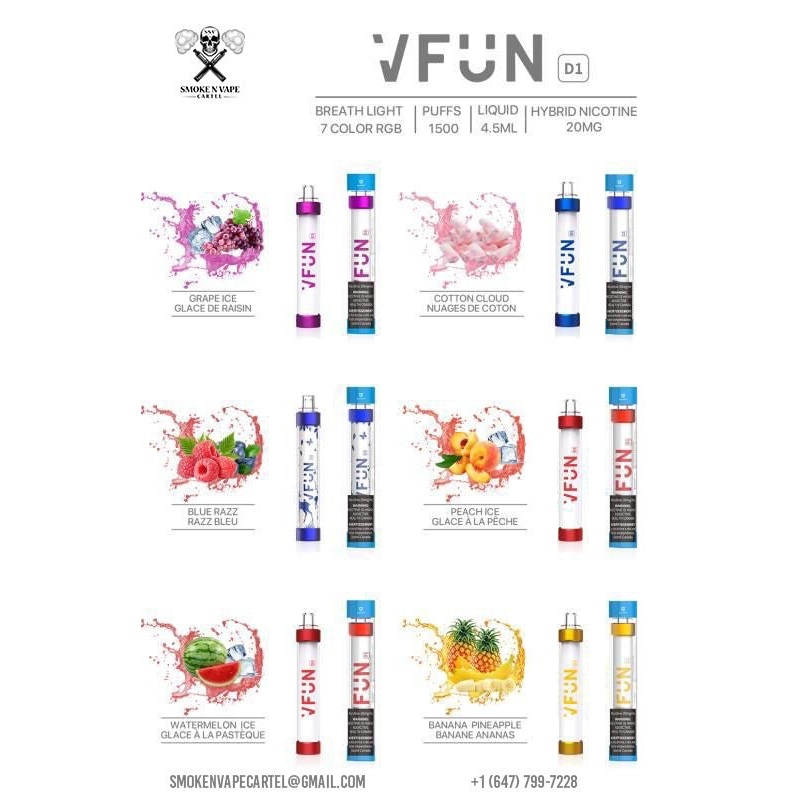 VFUN Disposable 1500 Puffs HYBRID Nicotine