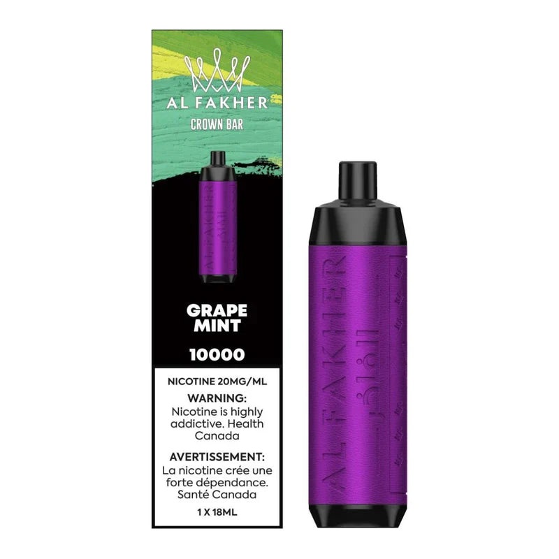 Crown Bar – Al Fakher – Disposable Vape 10K – Grape Mint