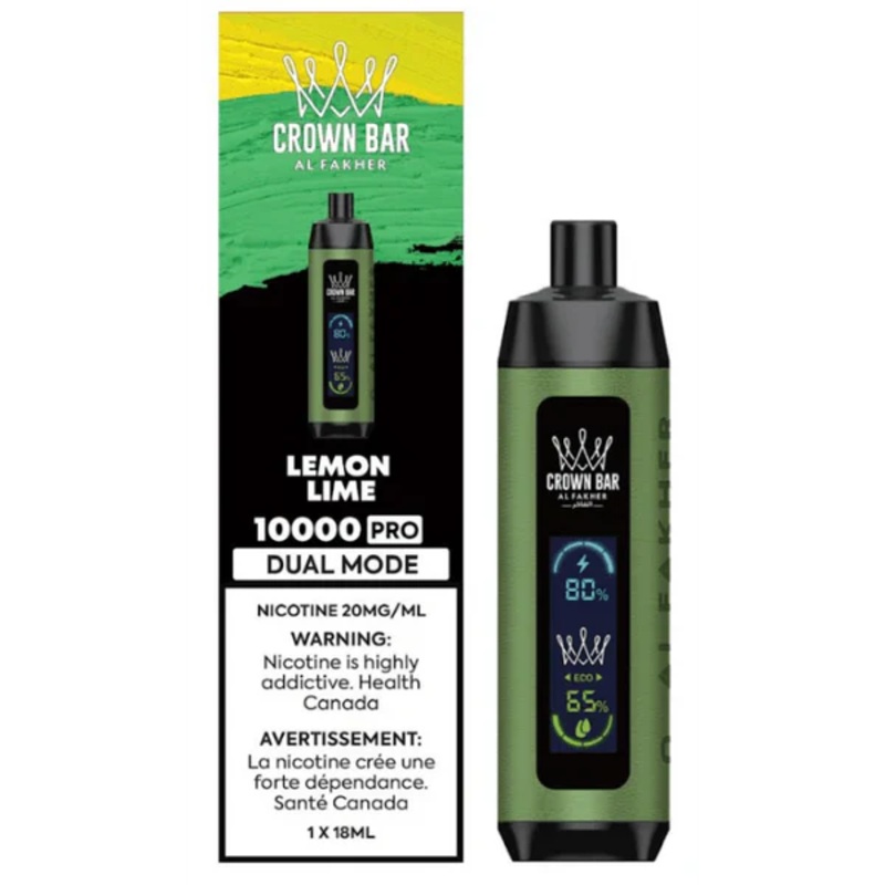 Crown Bar – Al Fakher – Disposable Vape 10K – Lemon Lime