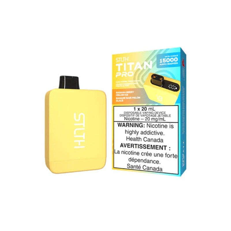 Stlth Titan Pro Disposable Vape – 15,000 Puffs – Banana Berry Melon Ice