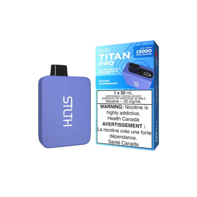 Stlth Titan Pro Disposable Vape – 15,000 Puffs – Blue Razz