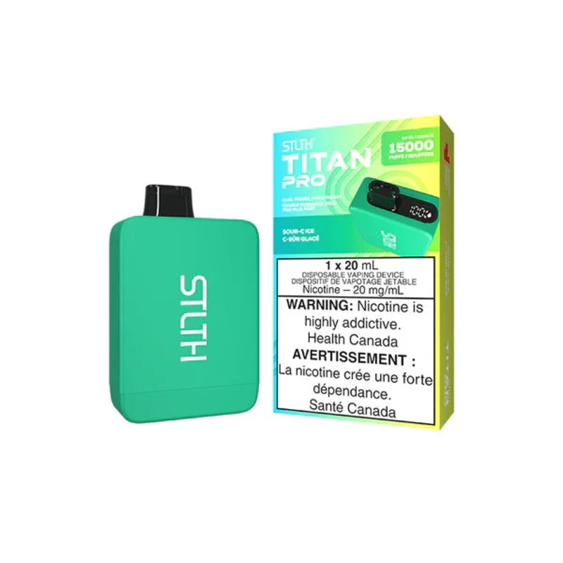 Stlth Titan Pro Disposable Vape – 15,000 Puffs – Sour C Ice