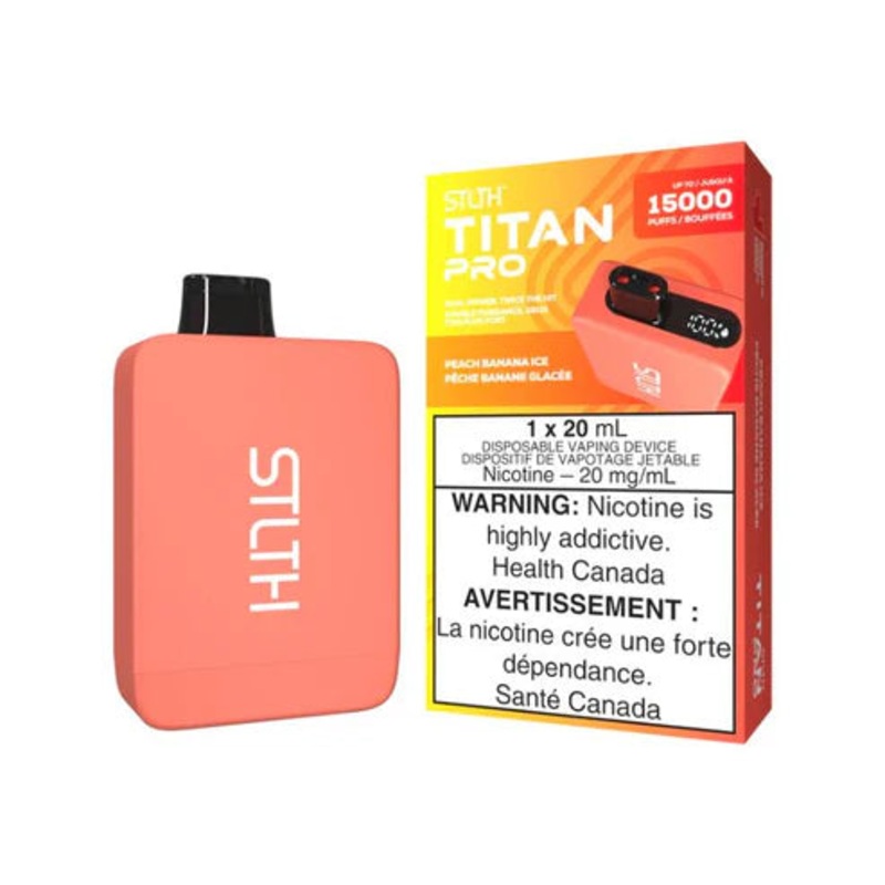 Stlth Titan Pro Disposable Vape – 15,000 Puffs – Peach Banana Ice