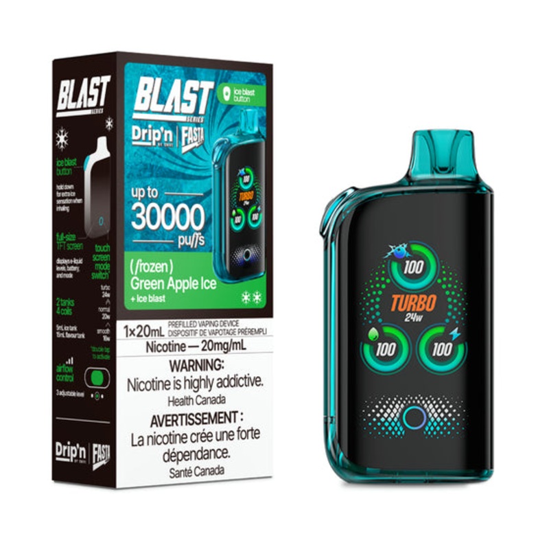 Drip’n Fasta Blast Disposable Vape – 30K Puffs – Green Apple Ice