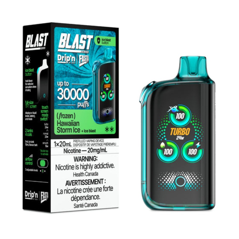 Drip’n Fasta Blast Disposable Vape – 30K Puffs – Hawaiian Storm Ice