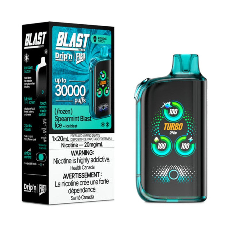 Drip’n Fasta Blast Disposable Vape – 30K Puffs – Spearmint Blast Ice