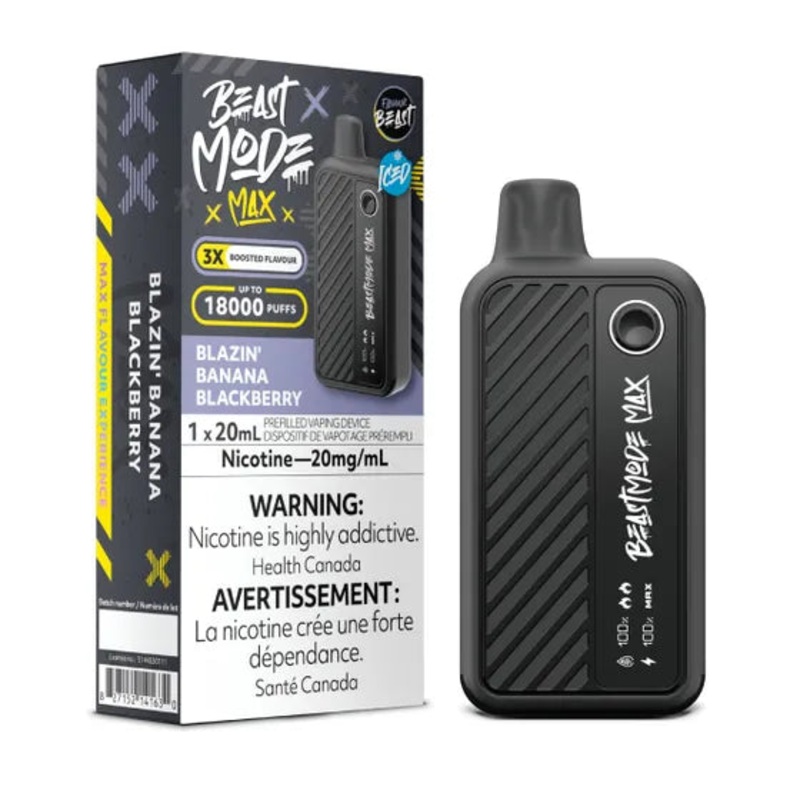 Flavour Beast Beast Mode Max 18K Disposable – 20ML – Blazin’ Banana Blackberry Iced