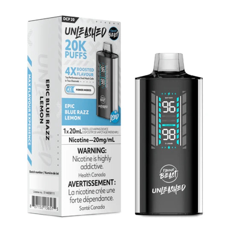 Flavour Beast Unleashed DCP 20K Disposable Vape – Epic Blue Razz Lemon
