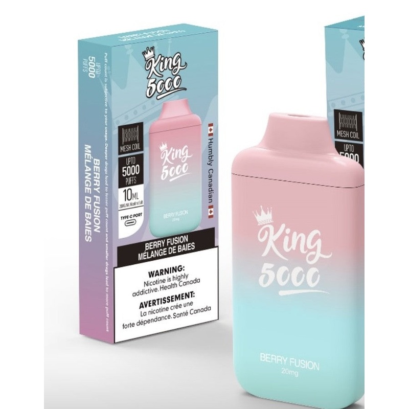 King Disposable Vape – Nicotine Free – 10 ML – 5000 Puffs – Berry Fusion