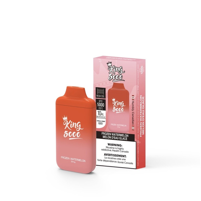King Disposable Vape – Nicotine Free – 10 ML – 5000 Puffs – Frozen Watermelon