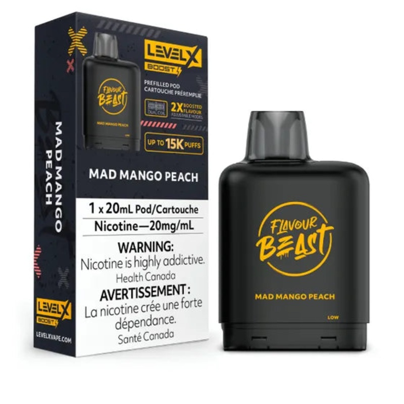 Mad Mango Peach – Level X Flavour Beast Boost Pod 20mL