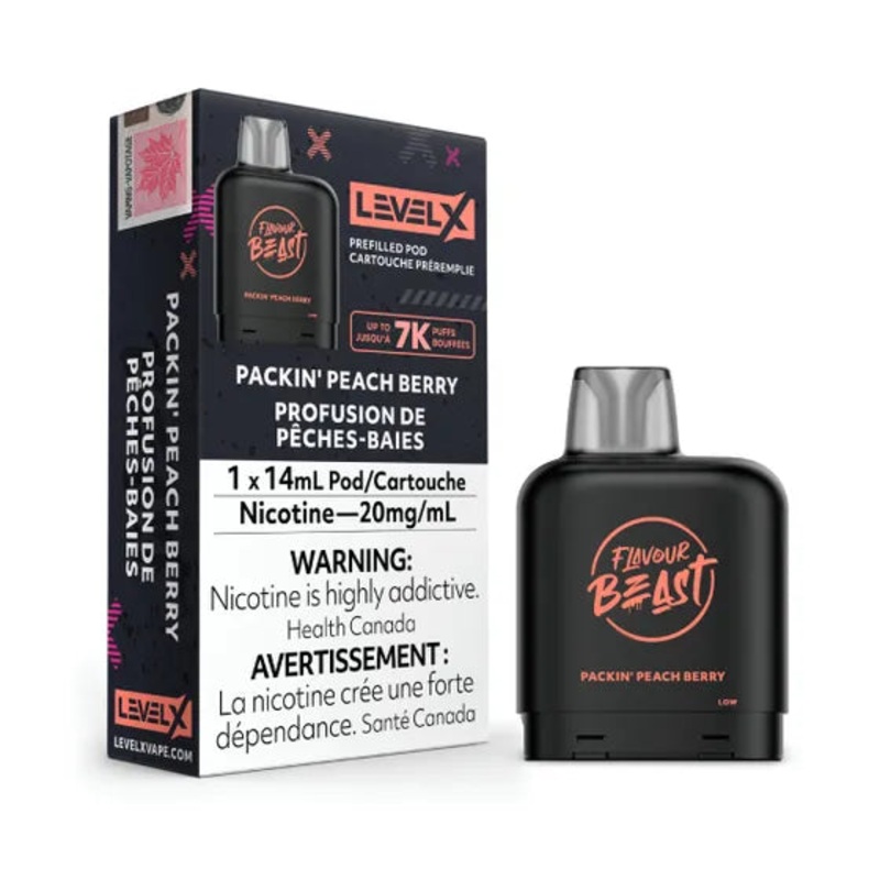 Packin’ Peach Berry – Level X Flavour Beast Pod 14mL