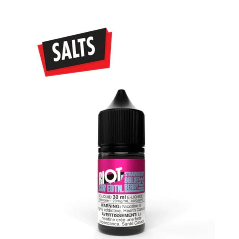 SALE STRAWBERRY & BLUEBERRY ICE SALTS 30ML BY RIOT BAR