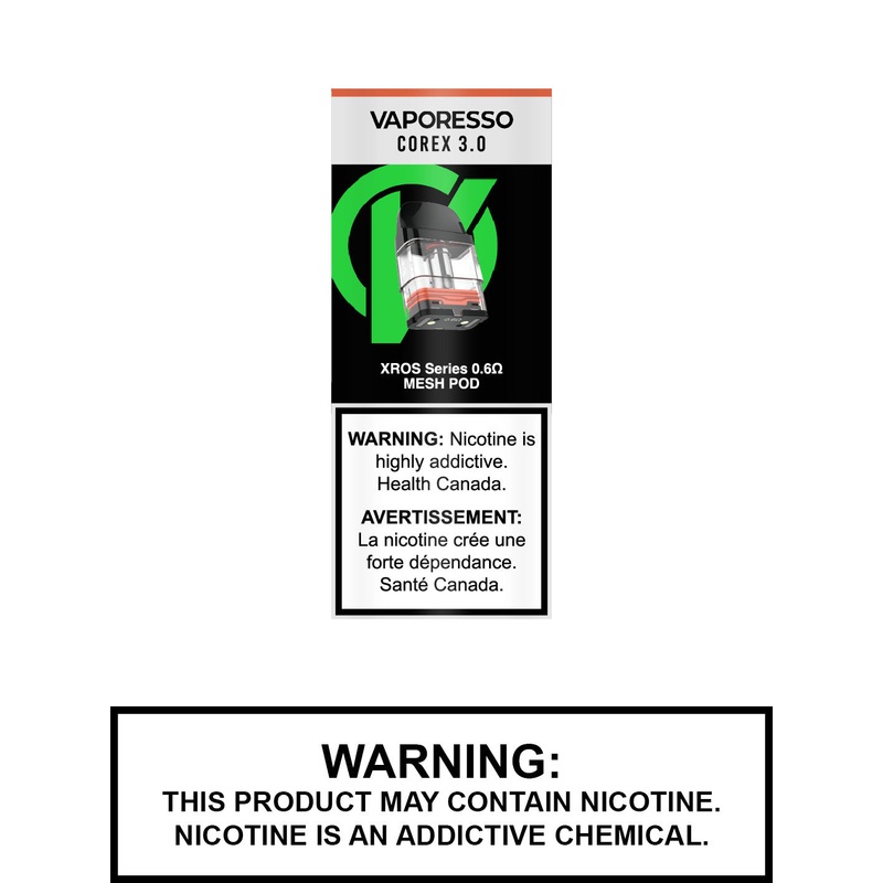 Vaporesso XROS Mesh Pods|0.4ohm Corex 2.0 (3mL)|0.8ohm Corex 2.0 (3mL)|1.2ohm Corex 2.0 (2mL)|0.6ohm Corex 3.0 (3mL)|0.8ohm Corex 3.0 (3mL)