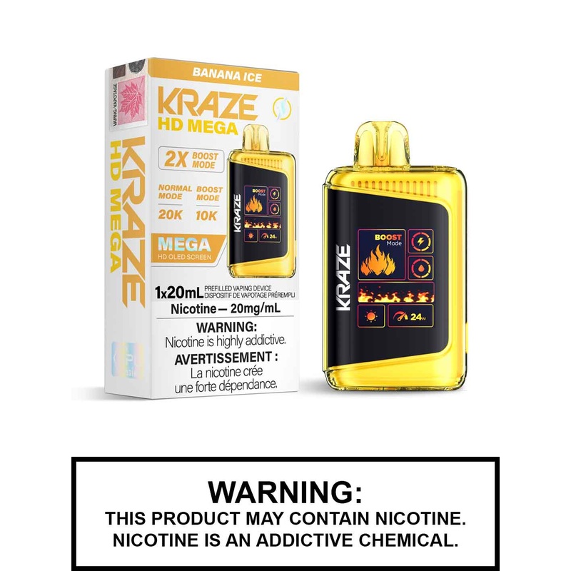Banana Ice Kraze HD Mega Disposable Vape