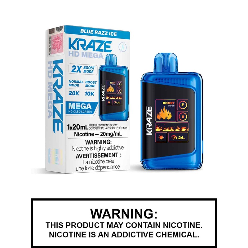 Blue Razz Ice Kraze HD Mega Disposable Vape