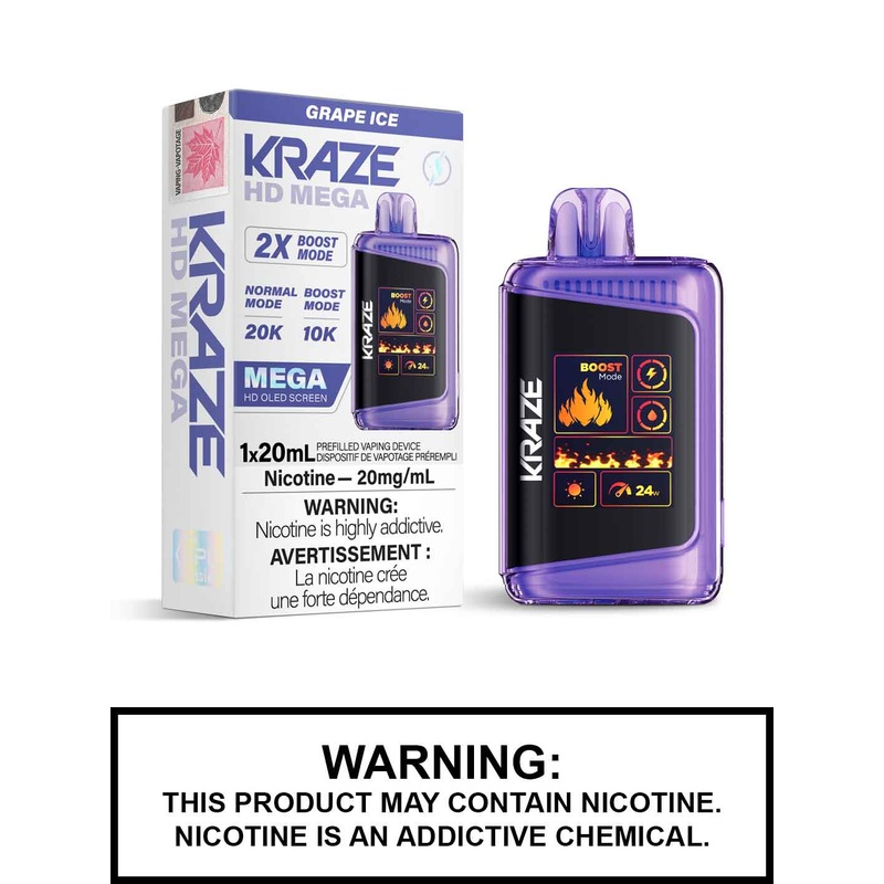 Grape Ice Kraze HD Mega Disposable Vape