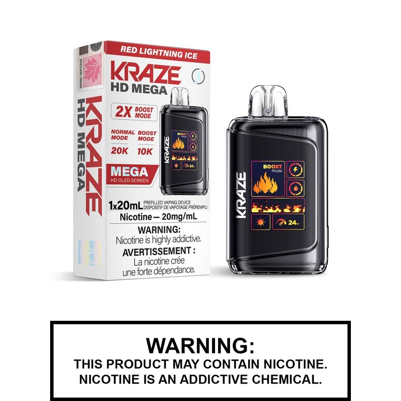 Red Lightning Ice Kraze HD Mega Disposable Vape