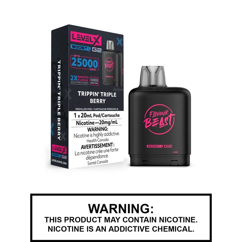 Trippin Triple Berry Flavour Beast Level X Boost G2 Pods