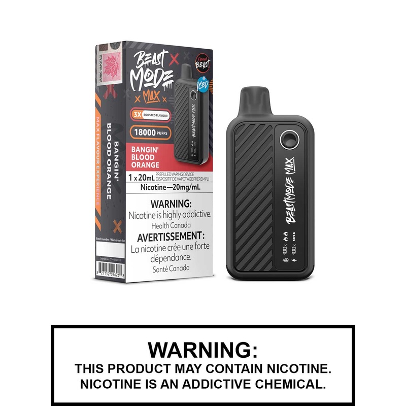 Bangin Blood Orange Iced Flavour Beast Beast Mode Max Disposable Vape