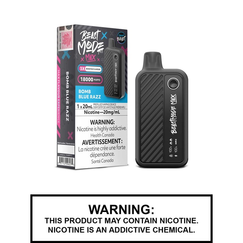 Bomb Blue Razz Flavour Beast Beast Mode Max Disposable Vape