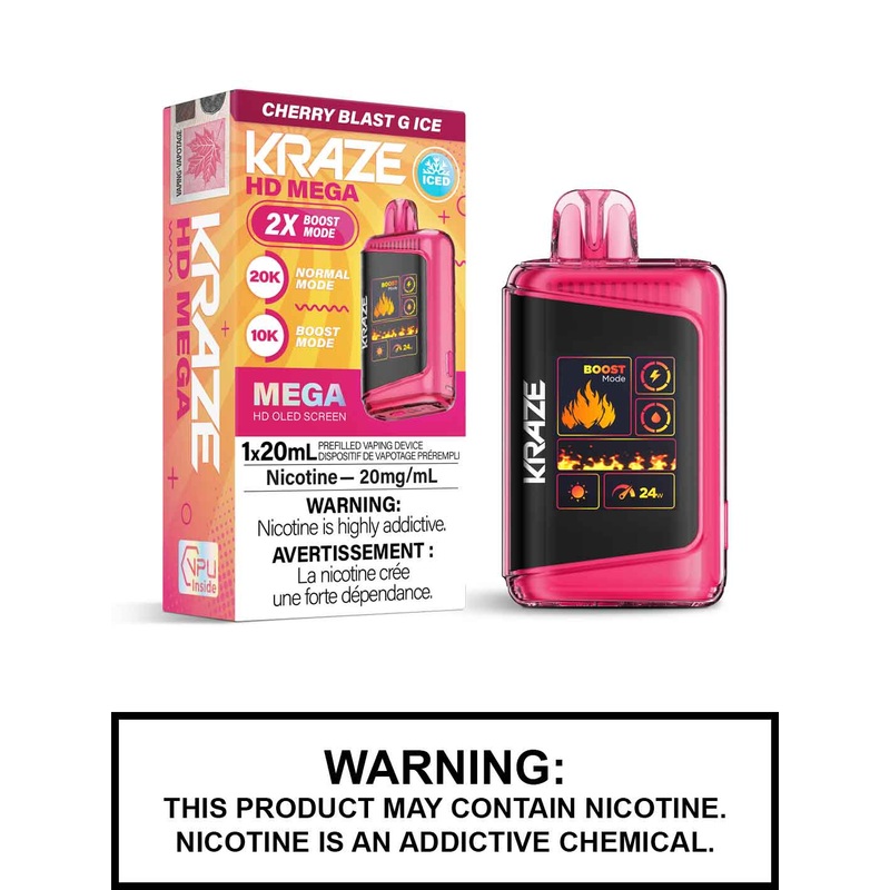 Cherry Blast G Ice Kraze HD Mega Disposable Vape