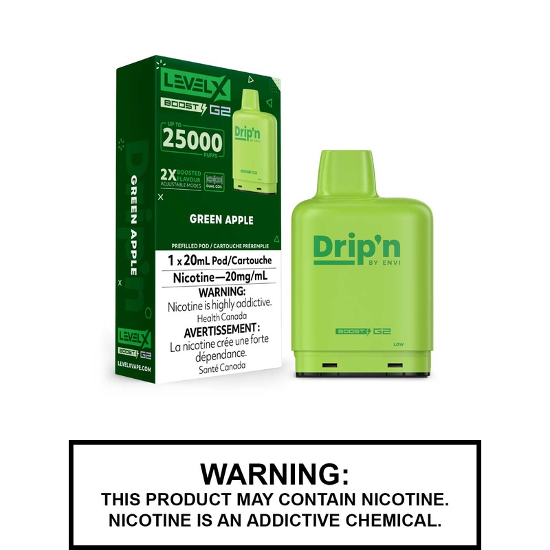 Green Apple Drip’n Level X Boost G2 Pods