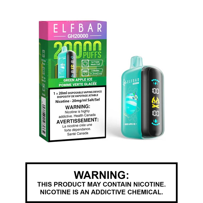 Green Apple Ice Elf Bar GH20000 Disposable Vape