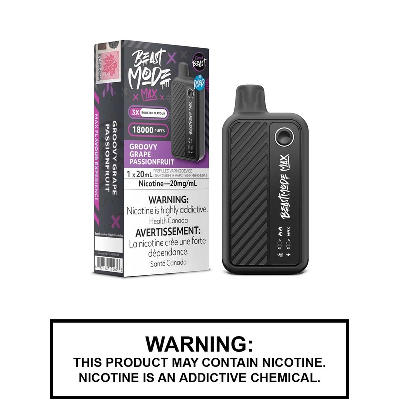 Groovy Grape Passionfruit Iced Flavour Beast Beast Mode Max Disposable Vape