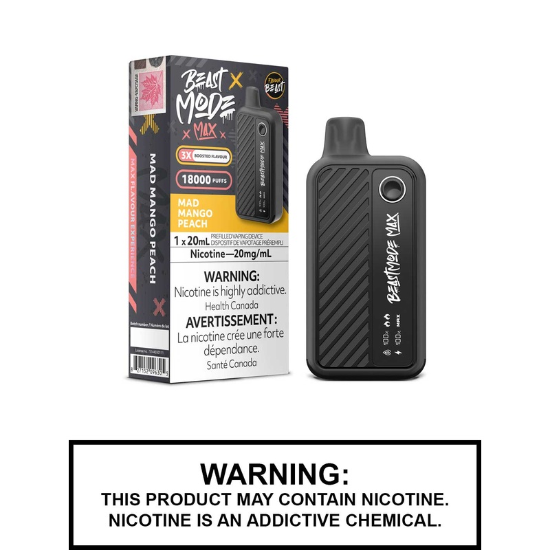 Mad Mango Peach Flavour Beast Beast Mode Max Disposable Vape