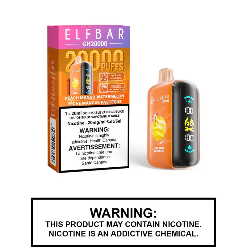 Peach Mango Watermelon Elf Bar GH20000 Disposable Vape