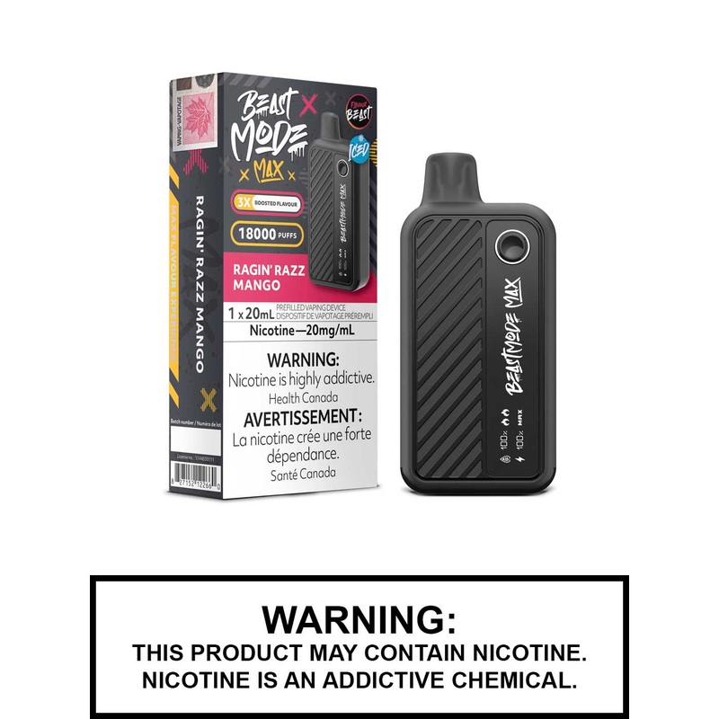 Ragin Razz Mango Iced Flavour Beast Beast Mode Max Disposable Vape