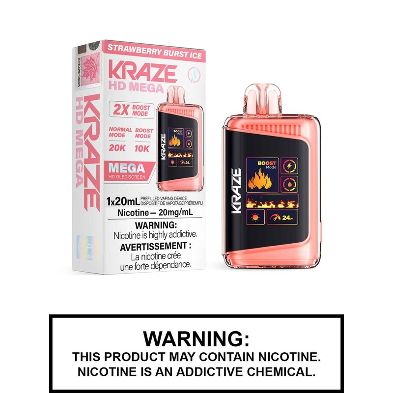 Strawberry Burst Ice Kraze HD Mega Disposable Vape