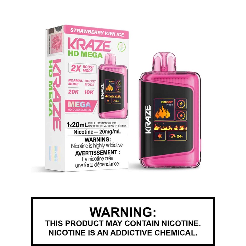 Strawberry Kiwi Ice Kraze HD Mega Disposable Vape