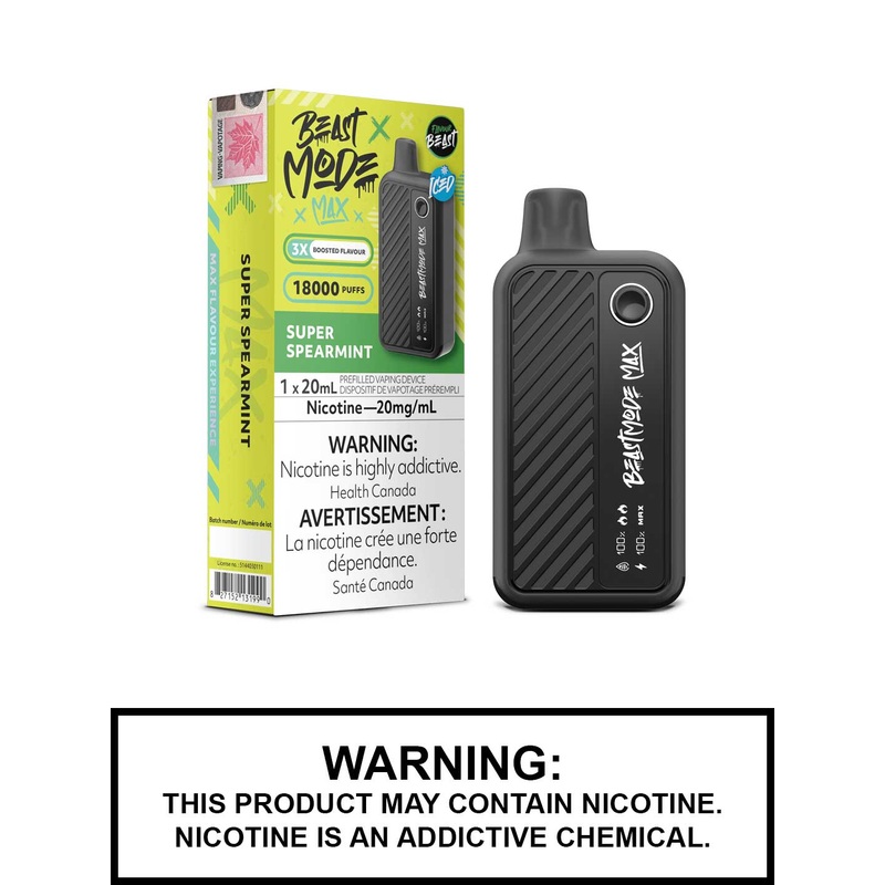Super Spearmint Iced Flavour Beast Beast Mode Max Disposable Vape