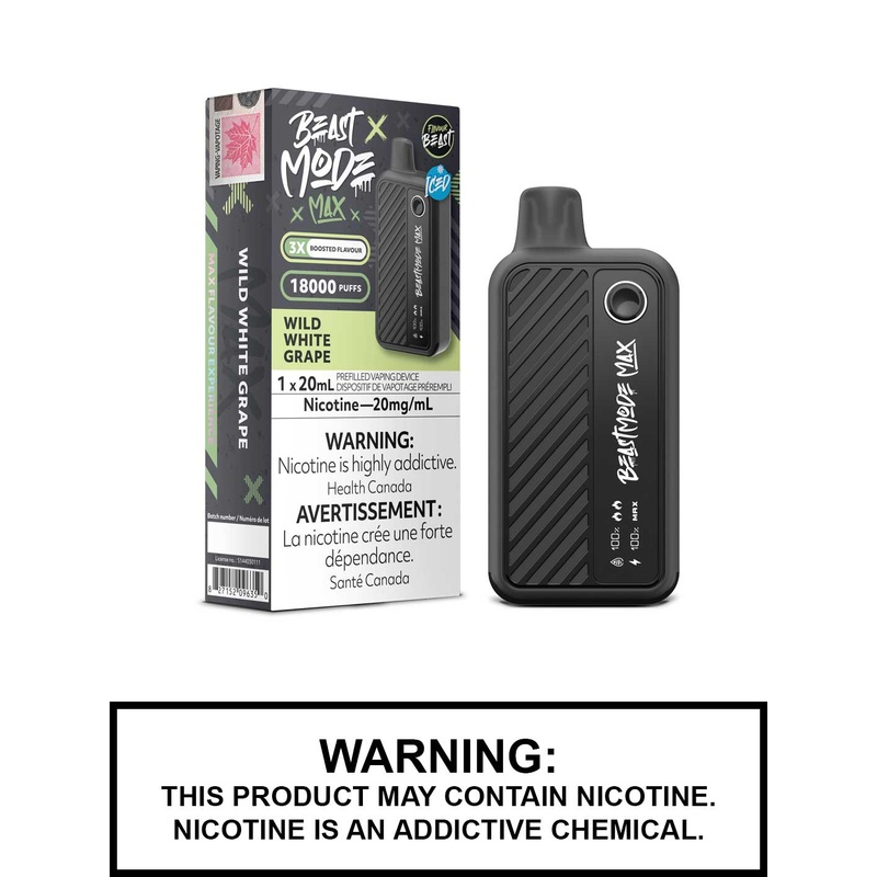 Wild White Grape Iced Flavour Beast Beast Mode Max Disposable Vape