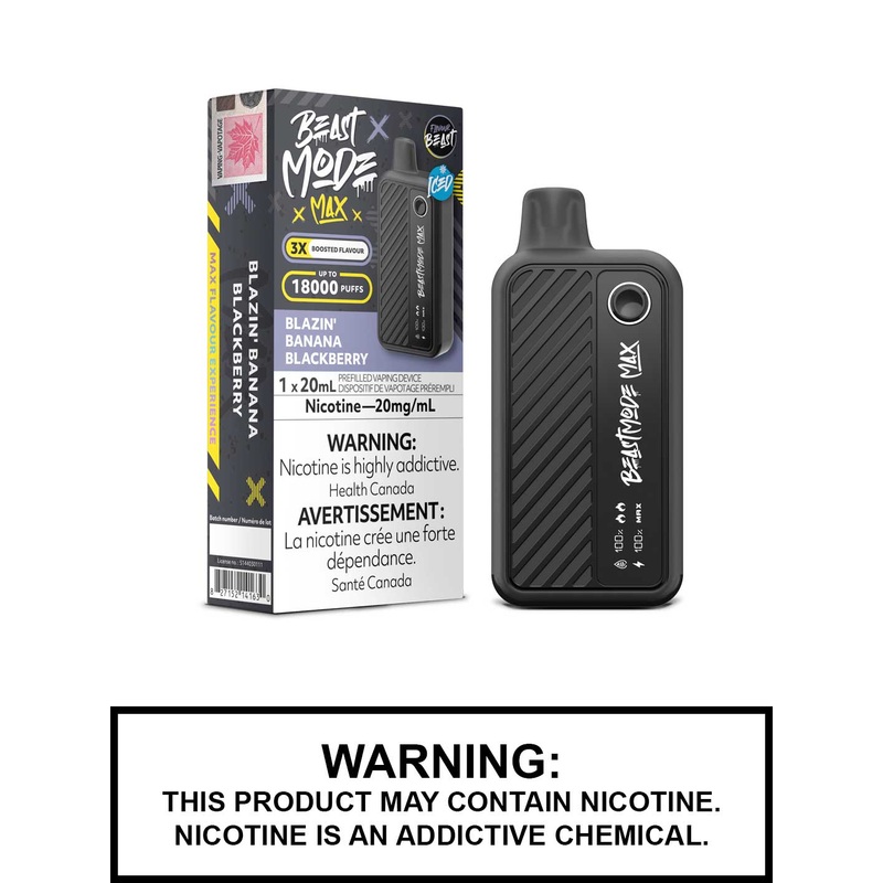 Blazin Banana Blackberry Iced Flavour Beast Beast Mode Max Disposable Vape